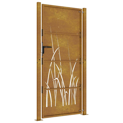 Garden Gate 105x205 cm Corten Steel Grass Design