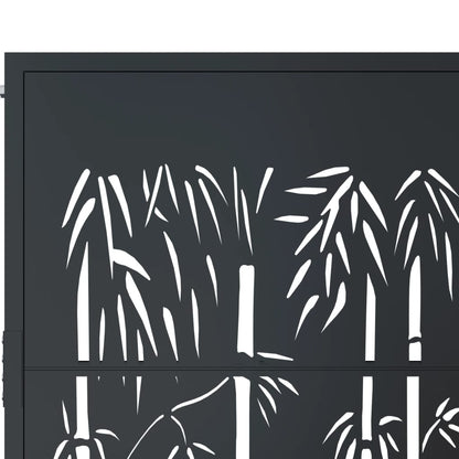 Garden Gate Anthracite 105x80 cm Steel Bamboo Design