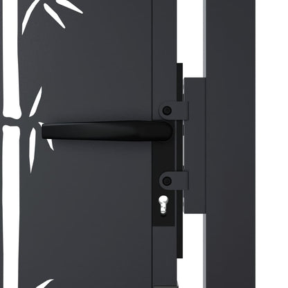 Garden Gate Anthracite 105x80 cm Steel Bamboo Design