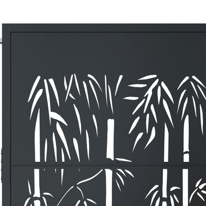 Garden Gate Anthracite 105x155 cm Steel Bamboo Design