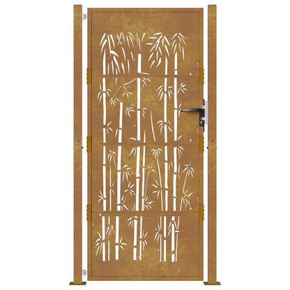 Garden Gate 105x130 cm Corten Steel Bamboo Design