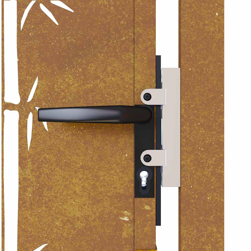 Garden Gate 105x130 cm Corten Steel Bamboo Design