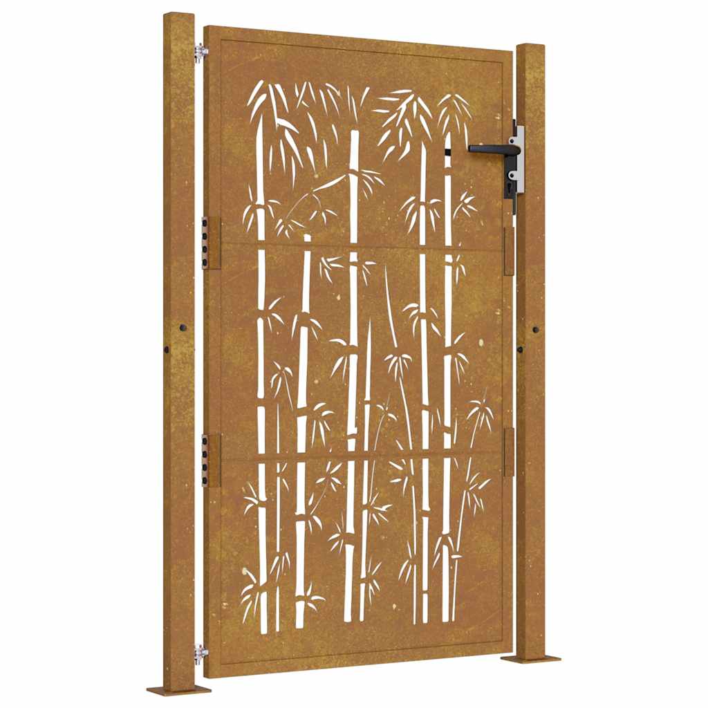Garden Gate 105x155 cm Corten Steel Bamboo Design