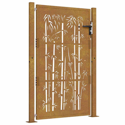 Garden Gate 105x155 cm Corten Steel Bamboo Design