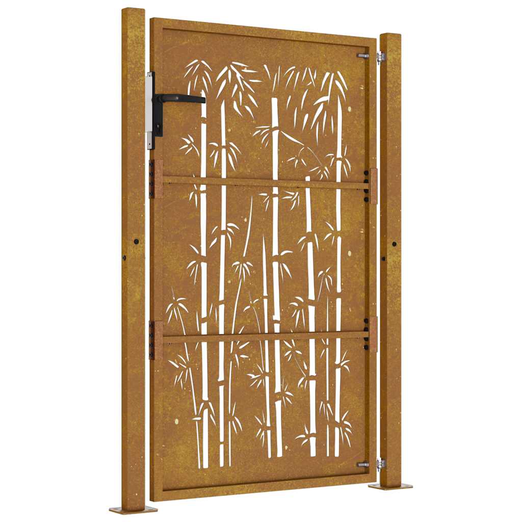 Garden Gate 105x155 cm Corten Steel Bamboo Design