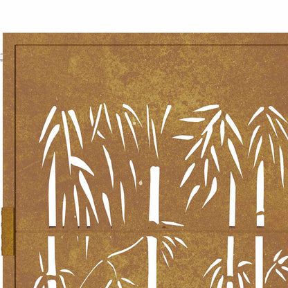 Garden Gate 105x155 cm Corten Steel Bamboo Design