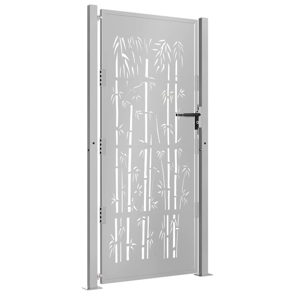 Garden Gate 105x205 cm Corten Steel Bamboo Design