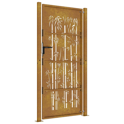 Garden Gate 105x205 cm Corten Steel Bamboo Design