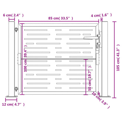 Garden Gate Anthracite 105x105 cm Steel Square Design