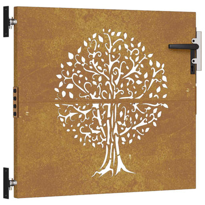 Garden Gate 85x75 cm Corten Steel Tree Design