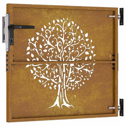 Garden Gate 85x75 cm Corten Steel Tree Design