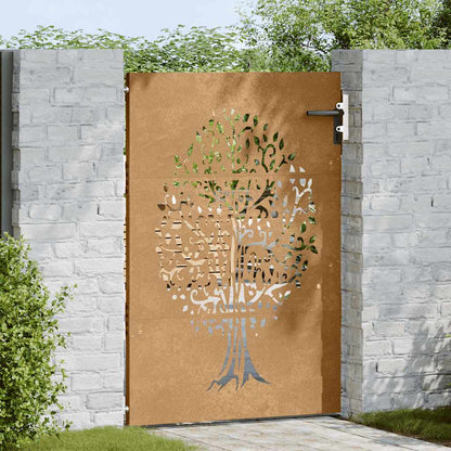 Garden Gate 85x125 cm Corten Steel Tree Design
