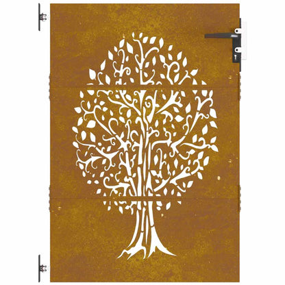 Garden Gate 85x125 cm Corten Steel Tree Design