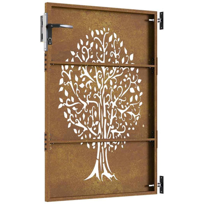 Garden Gate 85x125 cm Corten Steel Tree Design