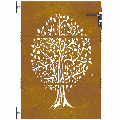 Garden Gate 85x150 cm Corten Steel Tree Design