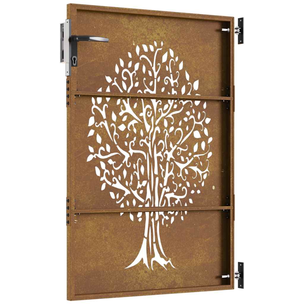 Garden Gate 85x150 cm Corten Steel Tree Design
