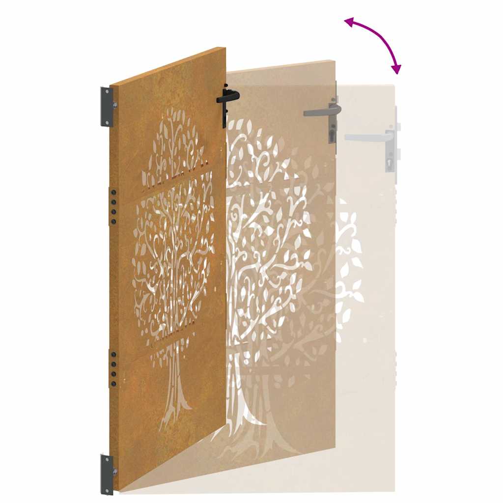 Garden Gate 85x150 cm Corten Steel Tree Design