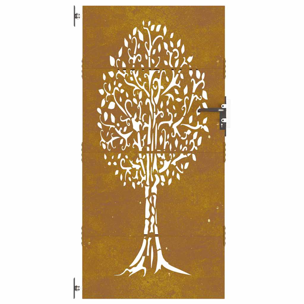 Garden Gate 85x200 cm Corten Steel Tree Design