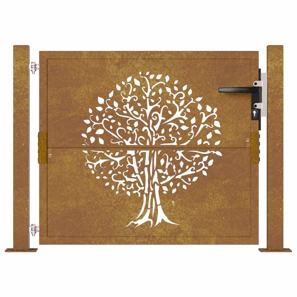 Garden Gate 105x130 cm Corten Steel Tree Design
