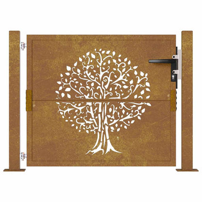Garden Gate 105x130 cm Corten Steel Tree Design