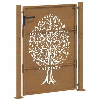 Garden Gate 105x130 cm Corten Steel Tree Design