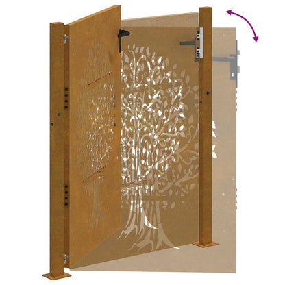 Garden Gate 105x130 cm Corten Steel Tree Design