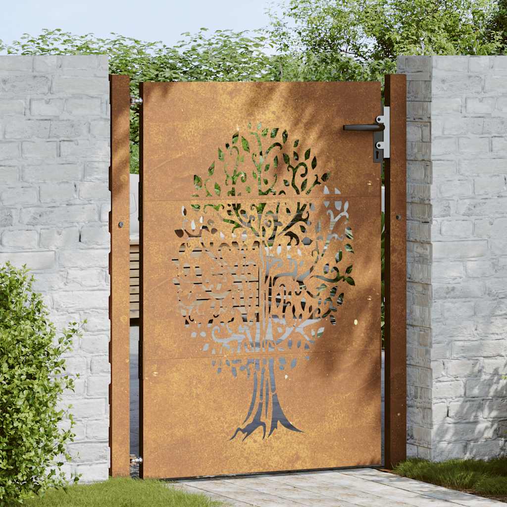 Garden Gate 105x155 cm Corten Steel Tree Design