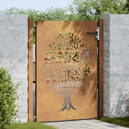 Garden Gate 105x155 cm Corten Steel Tree Design