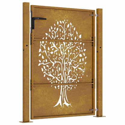 Garden Gate 105x155 cm Corten Steel Tree Design