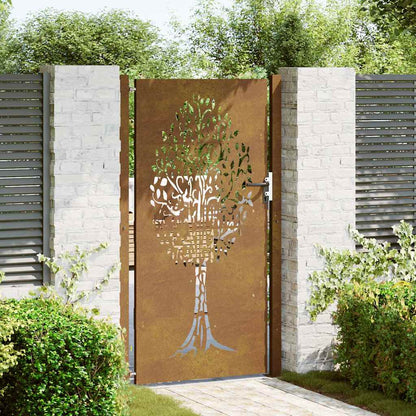 Garden Gate 105x205 cm Corten Steel Tree Design
