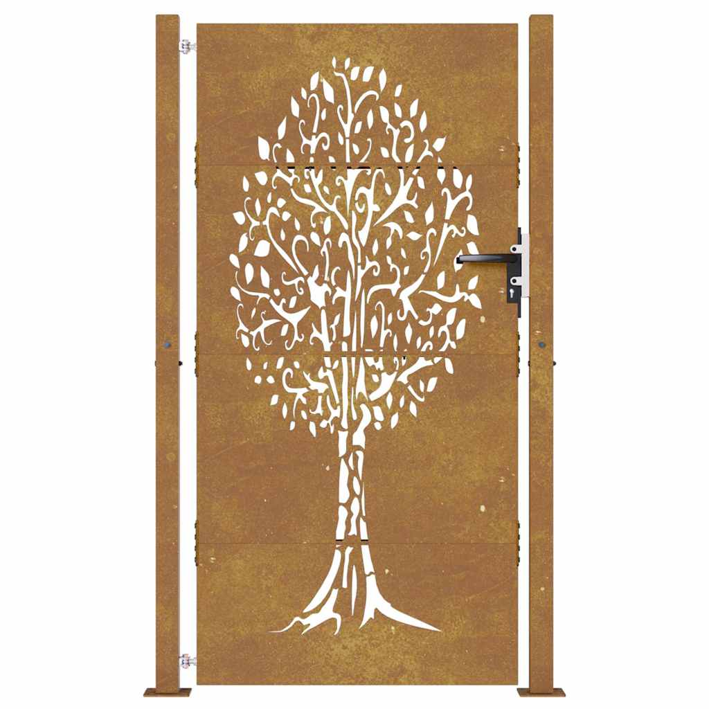 Garden Gate 105x205 cm Corten Steel Tree Design