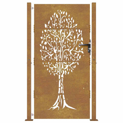 Garden Gate 105x205 cm Corten Steel Tree Design