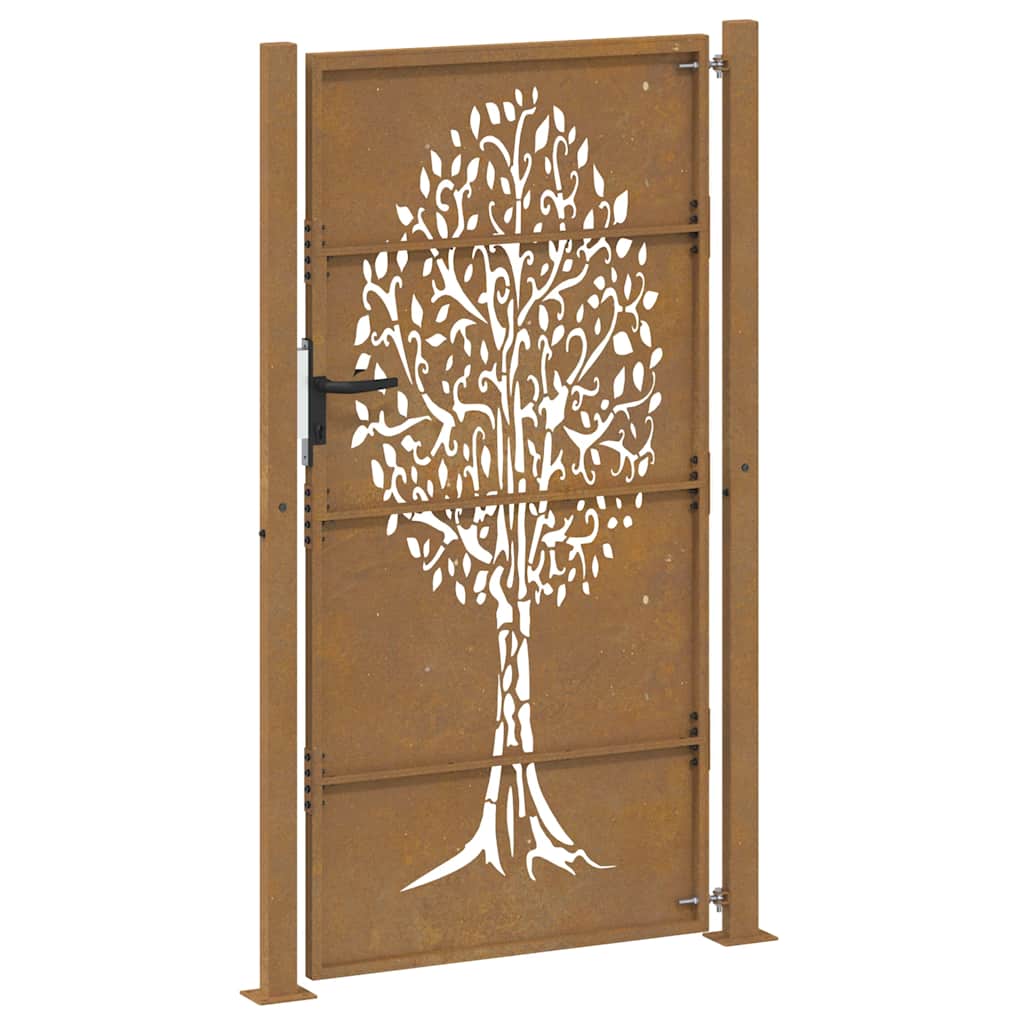 Garden Gate 105x205 cm Corten Steel Tree Design