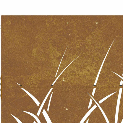 Garden Gate 85x75 cm Corten Steel Grass Design