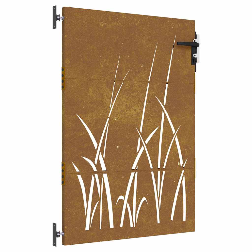 Garden Gate 85x125 cm Corten Steel Grass Design