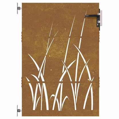 Garden Gate 85x125 cm Corten Steel Grass Design