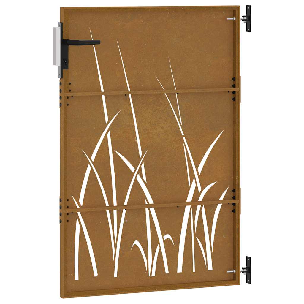 Garden Gate 85x125 cm Corten Steel Grass Design