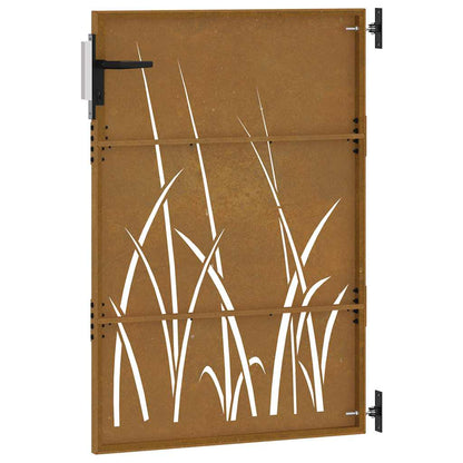 Garden Gate 85x125 cm Corten Steel Grass Design