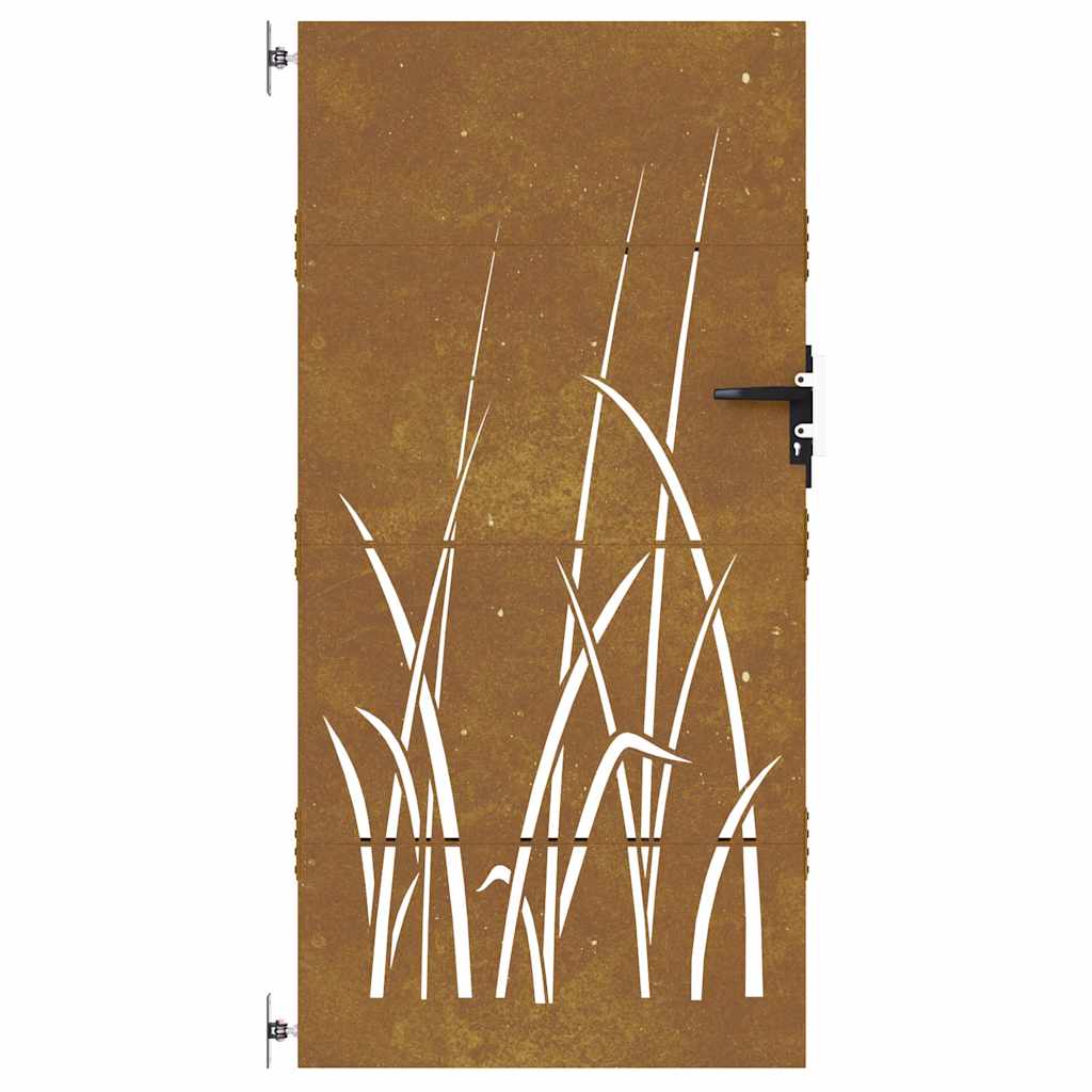 Garden Gate 85x200 cm Corten Steel Grass Design