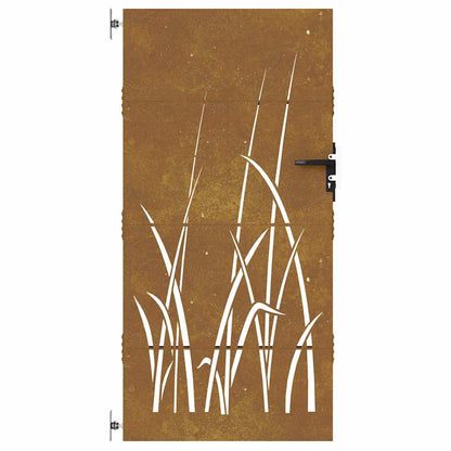 Garden Gate 85x200 cm Corten Steel Grass Design