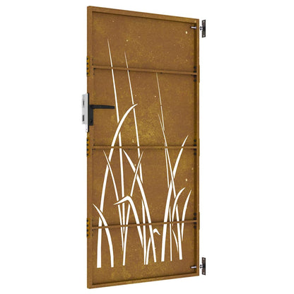 Garden Gate 85x200 cm Corten Steel Grass Design