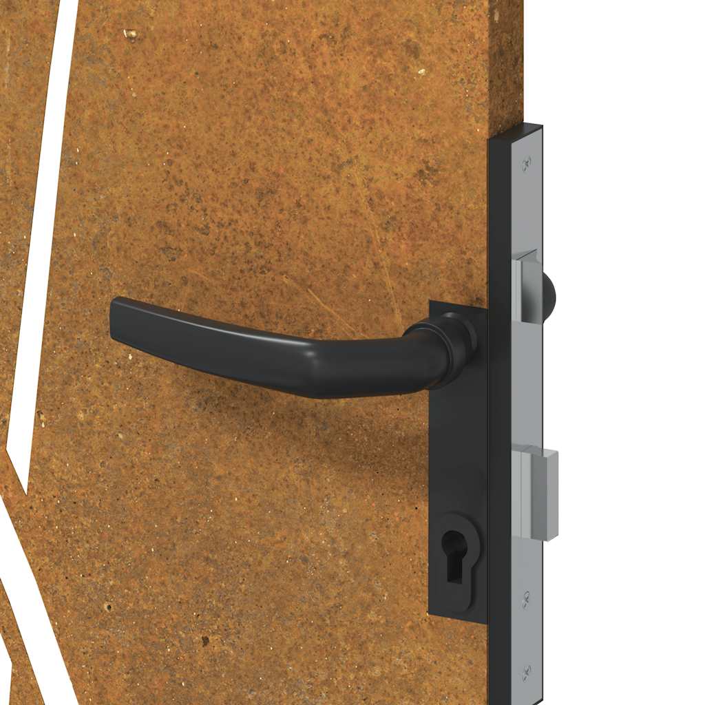 Garden Gate 85x200 cm Corten Steel Grass Design