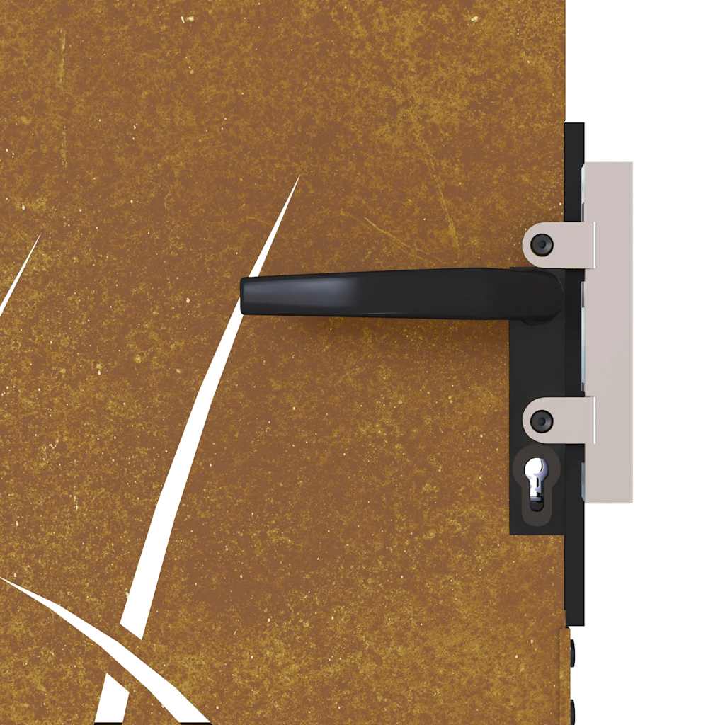 Garden Gate 105x80 cm Corten Steel Grass Design