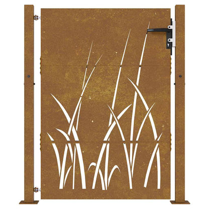 Garden Gate 105x130 cm Corten Steel Grass Design