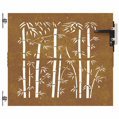 Garden Gate 85x75 cm Corten Steel Bamboo Design