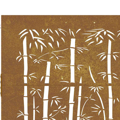 Garden Gate 85x75 cm Corten Steel Bamboo Design