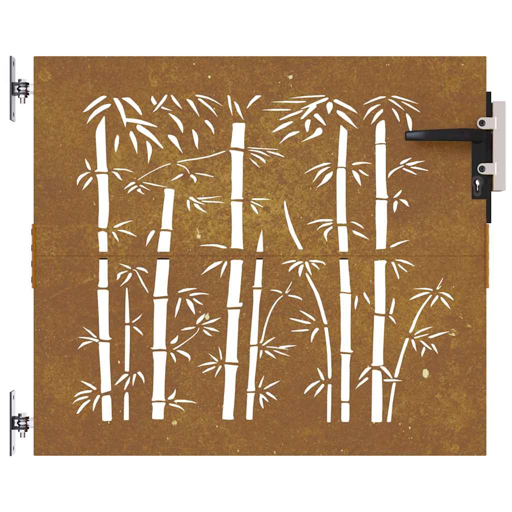 Garden Gate 85x100 cm Corten Steel Bamboo Design