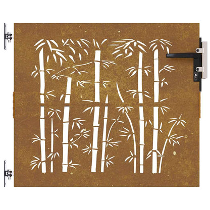 Garden Gate 85x100 cm Corten Steel Bamboo Design