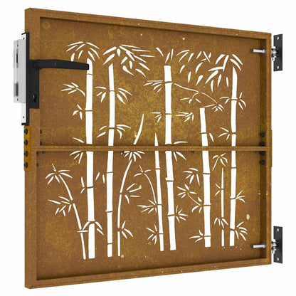 Garden Gate 85x100 cm Corten Steel Bamboo Design