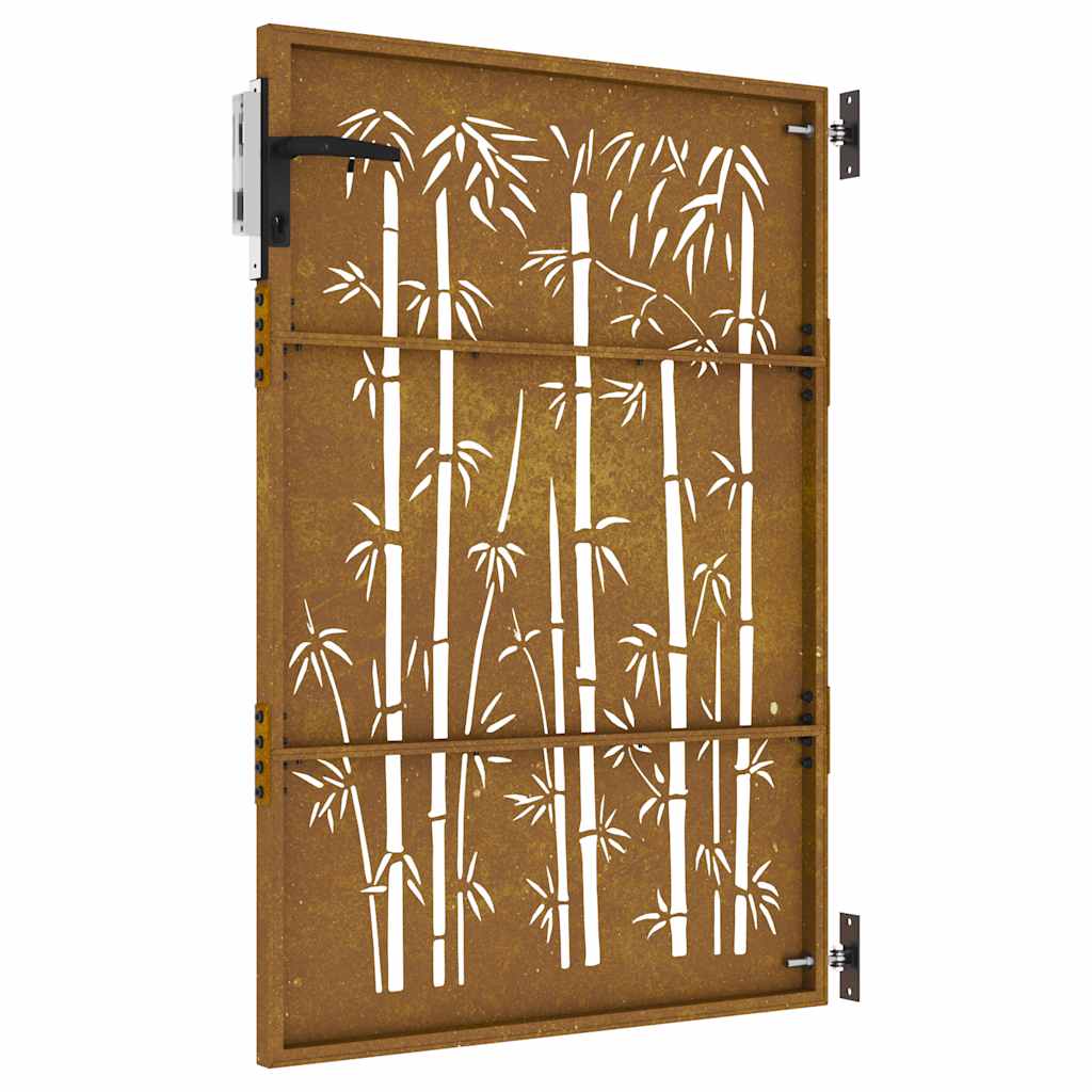 Garden Gate 85x125 cm Corten Steel Bamboo Design